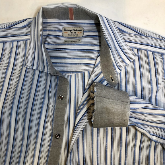 Tommy Bahama- Island Crafted Stripe Button UP - Picture 1 of 5